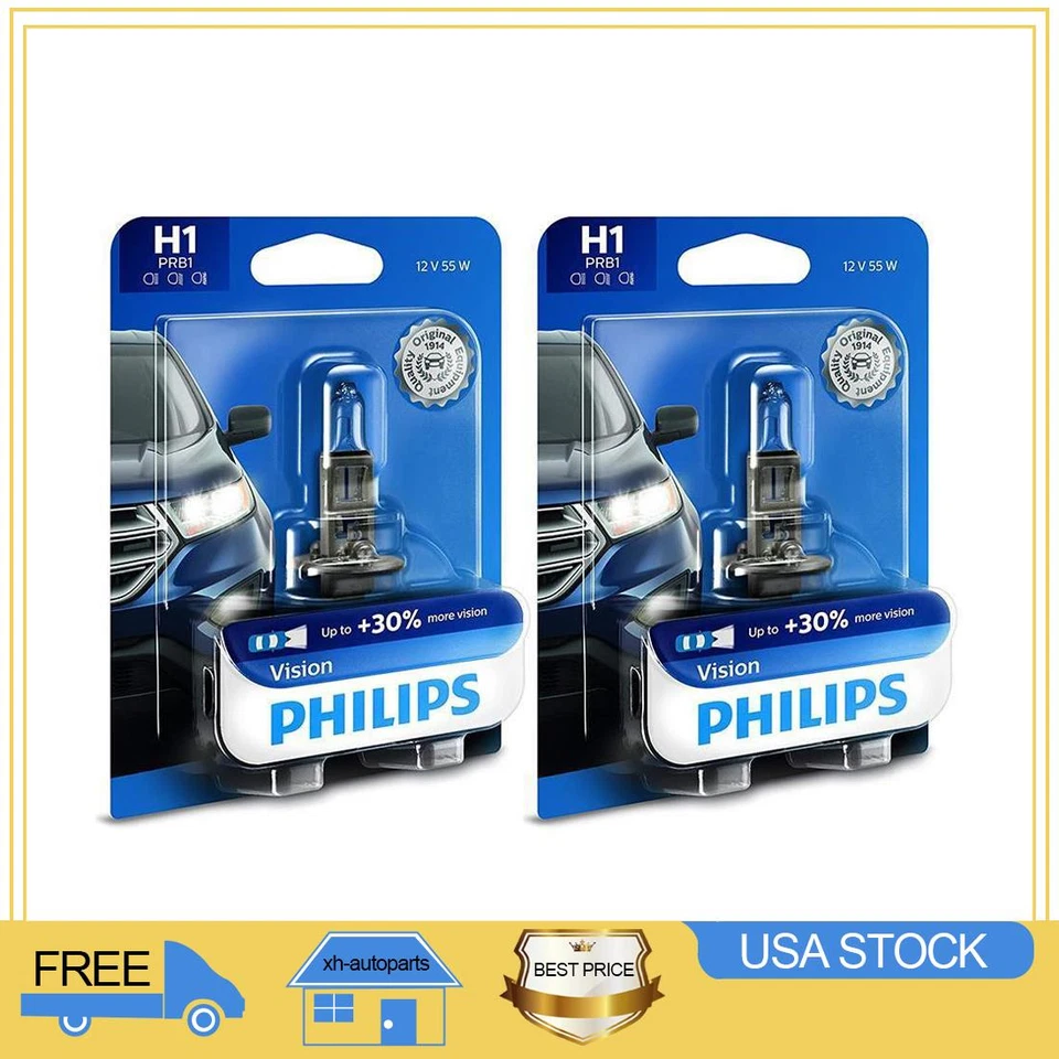 H1 Philips 55W 2x Headlight Light Bulb Hi/lo Beam For 2002 2003 2004 Acura RSX - Image 1 of 2
