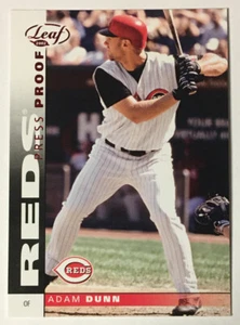 2002 Leaf Press Proof Red Card #17 Adam Dunn Cincinnati Reds - Picture 1 of 6