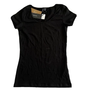 VERO MODA Women's Soft U-Neck T-Shirt Size 10 Black - Picture 1 of 5