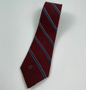 Halston III Men Striped Traditional Neck Tie Burgundy NWOT - Picture 1 of 6