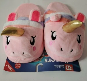 Unicorn Slippers pink Large 9-10 By Royal Deluxe 100% Polyester New! - Picture 1 of 3