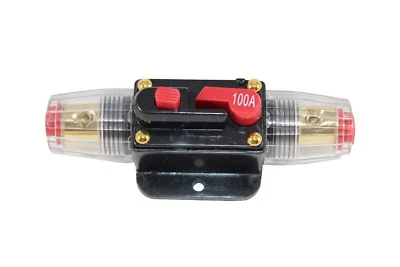 Fusível em linha CompStudio 100AMP disjuntor de áudio estéreo veicular 100A 12v/24v - Imagem 1 de 4