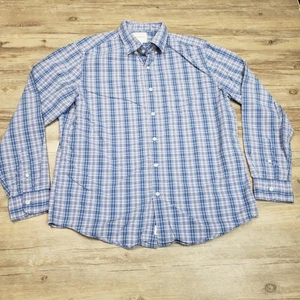 American Eagle Hemd Herren Large blau rosa kariert Button Down Langarm Baumwolle - Bild 1 von 8