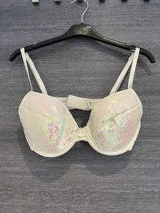 Pailletten BH Creme Gr. 75 C, Wie Neu - Bild 1 von 3