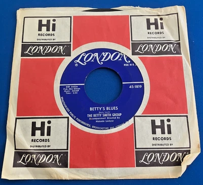 THE BETTY SMITH GROUP  Betty'S Blues/ My Foolish Heart 45 RPM Play tested VG++ Foto 1 de 4