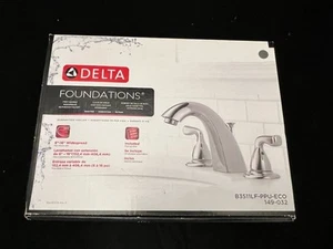 Delta Foundations breite 2-Griff Badezimmer Wasserhahn Chrom Neu im Karton - Bild 1 von 4