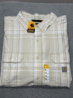 Camisa a Cuadros Carhartt Para Hombres Calce Suelto Peso Medio Manga Corta 4XL Informal Trabajo Nueva Foto 1 de 4