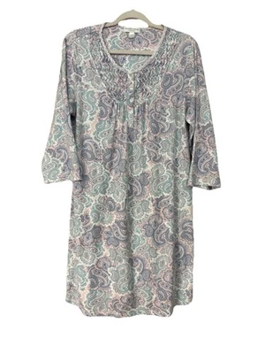 Camisón Miss Elaine para mujer grande cachemira mezcla de algodón manga 3/4 ropa de dormir usado en excelente estado Foto 1 de 4