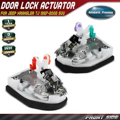 2Pcs Front Side Door Lock Actuator for Jeep Wrangler 1997-2002 Full Metal Door - Image 1 of 4