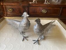 Pair of Edwardian Silver Plate Peacock Table Decorations