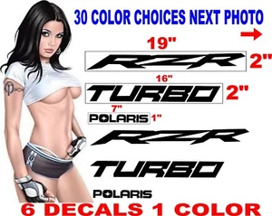 POLARIS RZR TURBO DECAL DECALS REPLACEMENT 30 COLORS 6 DECALS - Picture 1 of 2