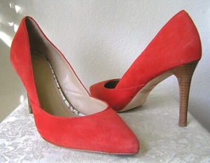 Johnston & Murphy – “Vanessa” Pump Heels Coral Red Suede 8M - Picture 1 of 8