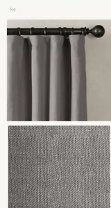 Restoration Hardware Belgian Textured Linen Drapery 50" x 96" Rod Pocket Fog - Picture 1 of 9