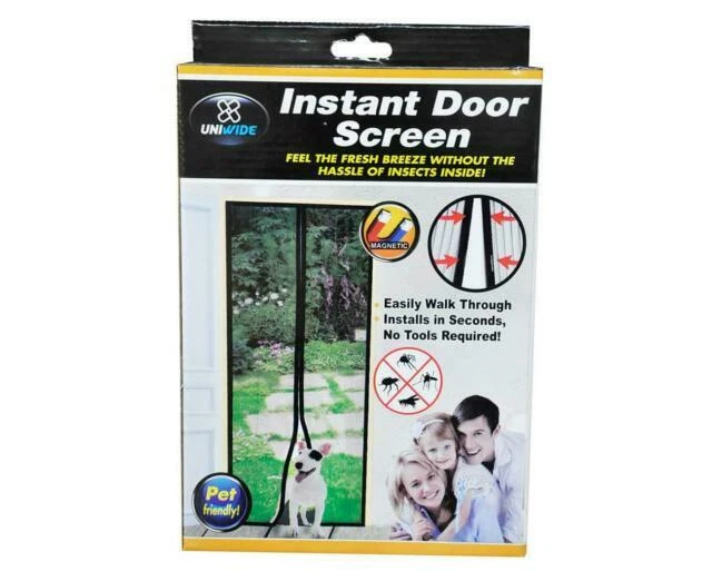 Uniwide OU0008 Magnetic Instant Door Screen - Black