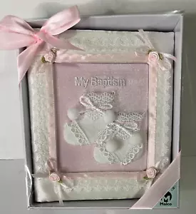 My Baptism Photo Album Girl Pink Ribbons Rosettes NEW Gift - Picture 1 of 4