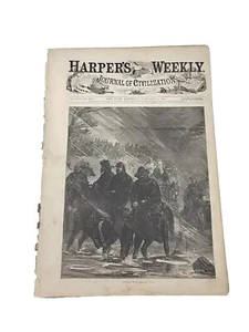 1864 Harper's Weekly 16 de enero Guerra Civil Incursión de Averill Naufragio del barco Aquila B374 - Imagen 1 de 8