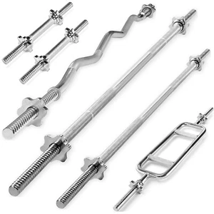 METEOR Standard Barbell Weightlifting Bar-Dumbell Handles-Tricep Bar-Ez Curl Bar - Picture 1 of 99