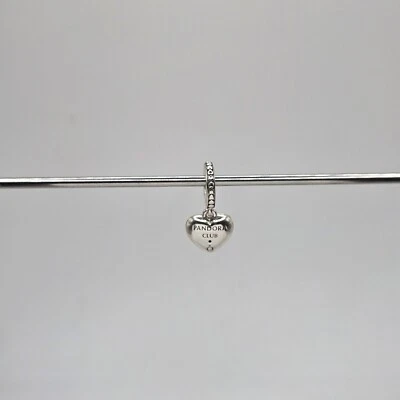 Genuine Pandora Club 2017 Heart Diamond Dangle Charm ALE 925 #792092D - Image 1 of 4