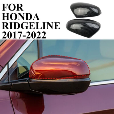 Carbon Fiber Style Side Rearview Mirror Guard Cover Trim Fit For Honda Ridgeline - Image 1 of 4