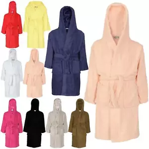 A2Z 4 Kids 100% Cotton Hooded Bathrobe Terry Towelling Dressing Gown Unisex - Picture 1 of 62