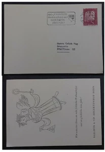 1953 Switzerland Ballmer & Co. Christmas Postcard ties 5+5c Stamp cd Bern - Picture 1 of 4