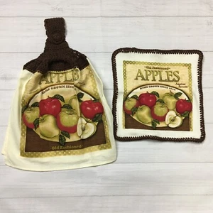 Homegrown Apples 2 Piece Kitchen Towel And Dishcloth Set - Harvest Thanksgiving - Picture 1 of 7