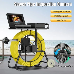 360° Rotating Sewer Pipe Inspection Camera w/ 512hz transmiter 9mm Cable Counter - Picture 1 of 23