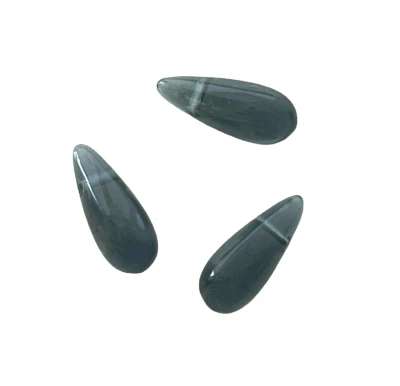 25 cuentas con flecos de lágrima de vidrio bohemio checo azul Montana Mermaid Tears 5x12 mm Foto 1 de 3