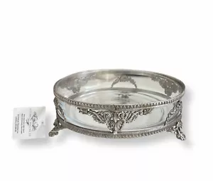 Piatto polvere vetro metallo commercio vittoriano vanità look vintage NUOVO - Foto 1 di 3