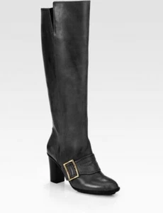 Botas de cuero Derek Lam Rupert con hebilla alta a la rodilla (talla 39,5) - Imagen 1 de 12