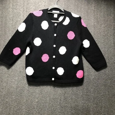 女式复古 90 年代 Pendleton 中号 P 波尔卡圆点针织开衫纽扣毛衣学院风 — 第 1/4 张图片