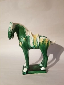Faux Tang Porcelain Horse, 6 7/8 x 6 1/4 inches. - Picture 1 of 4