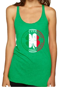 Irish Italian Drinking Team Mixed Race St Patricks Day Tri-Blend Tank Top - Picture 1 of 5