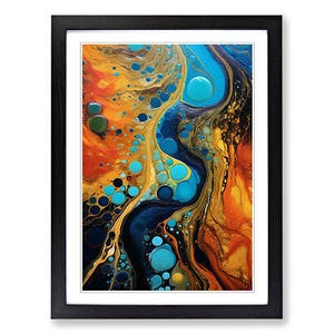 Stream Abstrakt Gerahmte Leinwand Wandbild Kunstdruck Poster Bild, Wohndeko - Bild 1 von 8