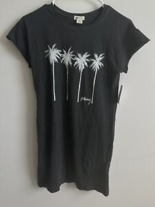 NWT Billabong Girls Free Fall Graphic T-Shirt Dress Black Medium Size 10