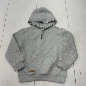 Mini Boyz Light Grey Textured Long Sleeve Pull Over Hoodie Boy's Size 8 NEW - Picture 1 of 8