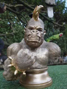 Affe Deko Figur Gorilla Büste gold Punker Büste innen/außen NEUHEIT - Bild 1 von 6