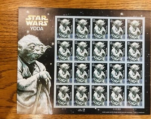 Star Wars YODA Jedi Master Sheet of 20 USA Postage Stamps 2007 - Picture 1 of 3