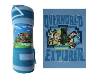 NEW Licensed MINECRAFT EXPLORER Soft Polar Fleece Throw Rug Blanket 127 x 152cm - Picture 1 of 8