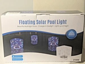 Set of 2 Square Solar Floating Pool Lights Multicolor IP68 Waterproof 4.5x4.5x5" - Picture 1 of 5