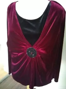 Women's XL Red Burgundy Sweater Elementz Top - Picture 1 of 3