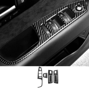 Fit For Audi Q7 2006-2015 Real Carbon Fiber Window Lift Panel Switch Cover Trim - Bild 1 von 10