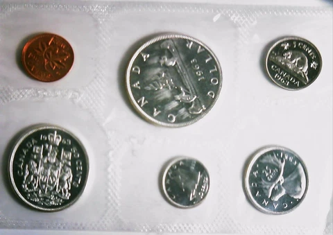 1963 CANADIAN MINT SET 80% SILVER (LOOKS PROOF-LIKE)  1.11 TR OZ SILVER  #2990 Cover