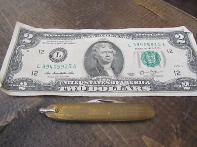 Navaja de Bolsillo Vintage Colonial EE. UU. Acero Inoxidable 2 Hojas Monograma Providence RI Foto 1 de 4