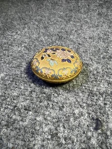 Antike japanische Cloisonne Schnupftabakdose Taisho Periode Pfingstrosen und Schmetterlinge - Bild 1 von 9
