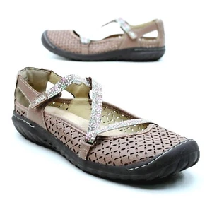 Sandalias informales veganas con tiras planas veganas veganas veganas con corte JBU para damas 10 M - Imagen 1 de 12