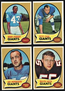 Lot of 4 1970 Topps Football New York Giants Lockhart Case Morrison Heck - Bild 1 von 2