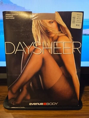 Vintage DAYSHEER Avenue Body Ribbed Panty Hose Beige Size A Lace Top Thigh Highs - Image 1 of 4