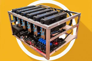 6 GPU Open Air chassis supporto alluminio mining frame open case mining rig miner - Foto 1 di 7