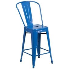 Flash Furniture 24" High Blue Metal Indoor-outdoor Counter Height Stool